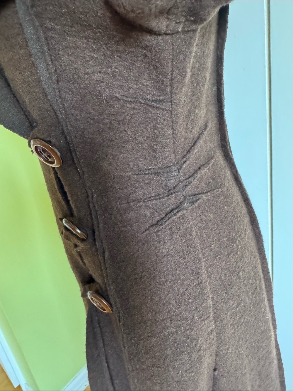 Report Collection Chocolate Brown Wool Knit Coat M ITALY - Picture 7 of 8